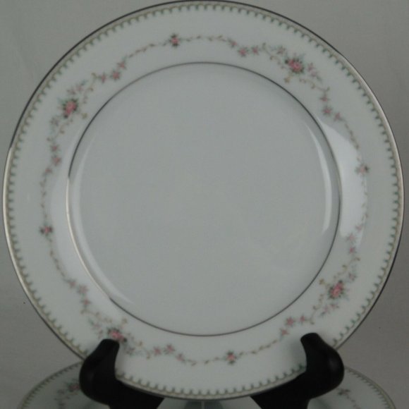 Noritake China 6102 Fairmont Pink Roses Floral Platinum Trim Salad Plate 8.25" - Picture 2 of 6